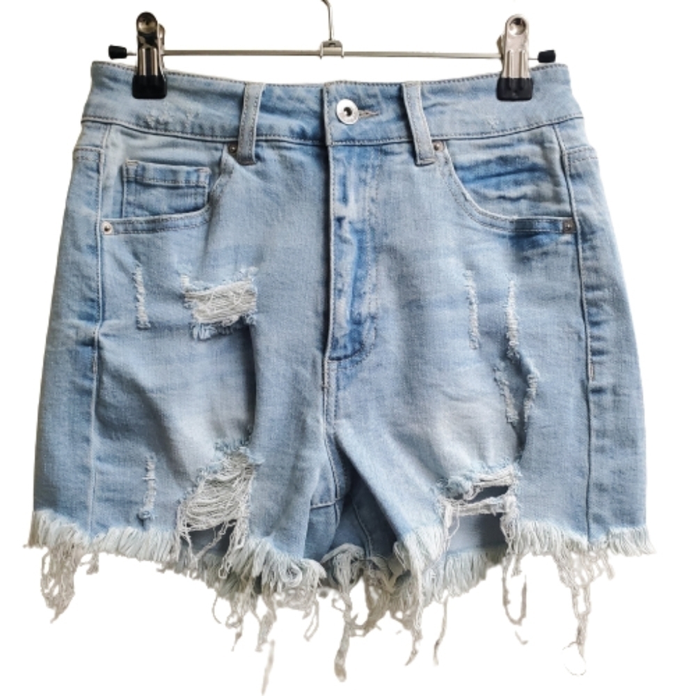 Black Label High-rise Distressed Shorts S‎